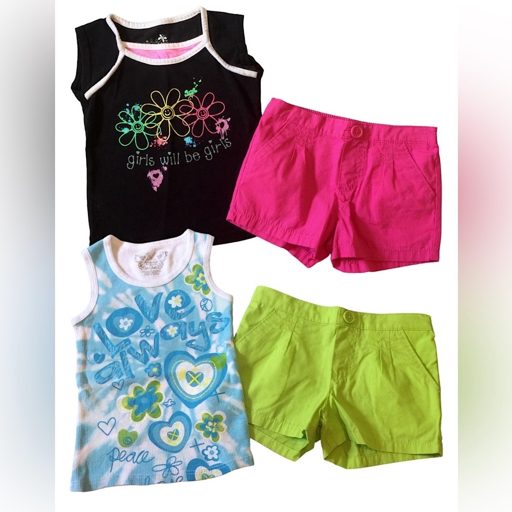 Girl’s 2T Summer LOT Tank Tshirt Shorts Okie Dokie Arizona